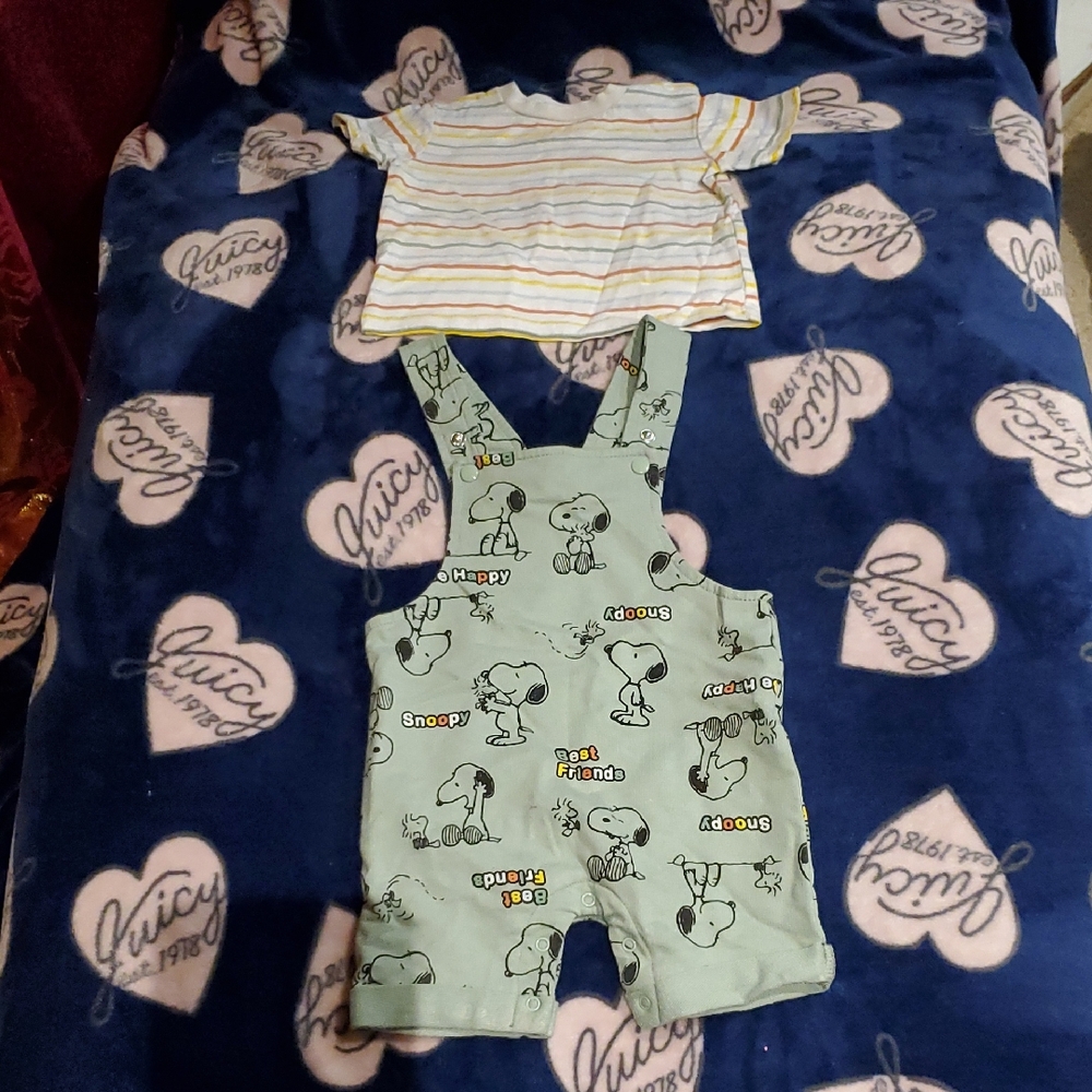 Peanuts Snoopy Kids Overalls - Light Green